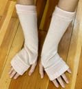 Cashmere Armwarmers Fingerless Gloves Light Pink Pale Pink Blush Upcycled