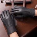 Black Sheepskin Leather Lined Gloves - Soft, Warm & Stylish Winter Gloves for Men-Women - Premium Quality, Soft Leather, Perfect Gift