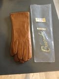 Carmel Colored Leather Gloves Soft Leather Gloves by Crescendoe Warm Lining size 6.5 Stylin Gloves Made in Italy Nice Gift For Keeps Vintage