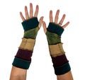 Upcycled Fingerless Gloves, Eco Friendly Christmas Gift for Best Friends, Cashmere and Wool Arm Warmers, Stocking Stuffers for Teen Girls