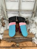 Recycled fur and leather mittens. Les Jos?phine. Medium size