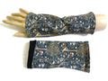 May Morris, Melsetter, OekoTexJersey, arm warmers, wrist warmers, cuffs, Art Nouveau, Art Noveau, anthracite, cotton, black, wool