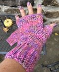 Alpaca Fingerless Gloves, 100% Alpaca Yarn, Hand Crocheted Hand Warmers - Betony