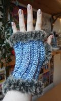Fabulous Crochet Fingerless Gloves with faux fur edging