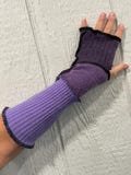 Lilac dreams purple CASHMERE fingerless gloves, cashmere arm warmers, 15 inch, boho arm warmers, patchwork, mitts, gloves, warm,