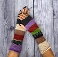 One of a kind - LIMITED EDITION - Winter knitted wool gloves - Winter accessories - Wool knitted armwarmers - Fingerless knit mittens