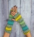 Wool wrist arm warmers - Mothers gift - Fall fashion gloves - Fingerless wool gloves mittens- Knit hand warmers - Winter knitted gloves