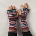 Women's Fair Isle Handwarmers - Hand Knitted Gloves - made of Alpaca Wool - Fairisle Design - Warm Wool Wristwarmers - Alpaca Franco