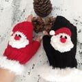 Santa Claus Embroidered Fingerless Gloves, Plush Wristband Glove, Embossed Embroidered Warm Mitten, Christmas Gift, Cute  Winter Accessories