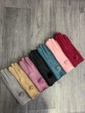 Women Pom Pom Gloves Ladies Plain Solid Colour Gloves Touch Screen Gloves Winter Warm Soft Fleece Lined Luxury Thermal Gloves One Size
