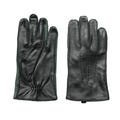 Men's Black Leather Winter Gloves, Genuine Lambskin Leather Winter Gloves, Gift For Men