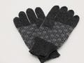 Men's Cozy Woolen Gloves -Knit Norwegian Fair Isle Design Dark Grey - 100% Wool