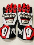 honda MOTOGP Motorbike Racing Leather Gloves - Made In Genuine Cowhide Leather - Free Shipping