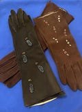 3 Pairs Vintage Real Suede Gloves-2 Brown, 1 Gray-Size S-New w/out Tags -1950's