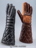 Black Long Leather gloves, LARP hand protection, Fencing gloves, Historical reenactment, SCA, WMA Leather hema gear by Steel Mastery
