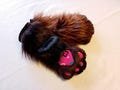 Brown mitten plush fursuit paws