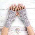 Half Finger Gloves | Women?s Winter Warm Wool | Cable Knit Arm Gloves | Cosy Accessories